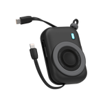 بطارية متنقلة من ليزل مغناطيسي بسعة 10,000 مللي أمبير مع شحن PD عبر USB-C وكابل مدمج | أسود