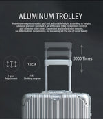 90 Percent Trolly Aluminum Suitcase 4 Wheels 28 Inch | Silver