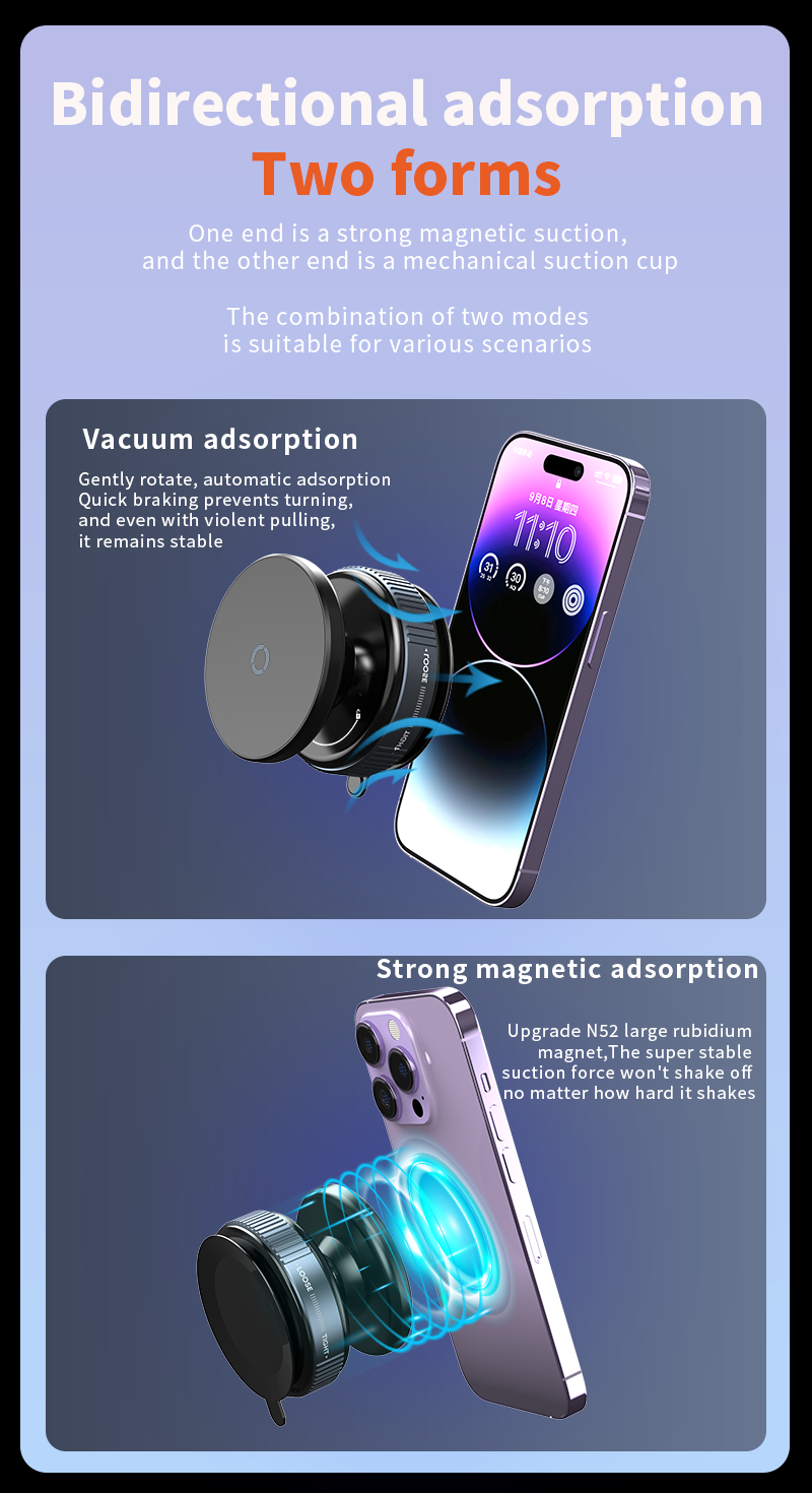 Universal Stable Glass Vacuum Adsorption Car Holder