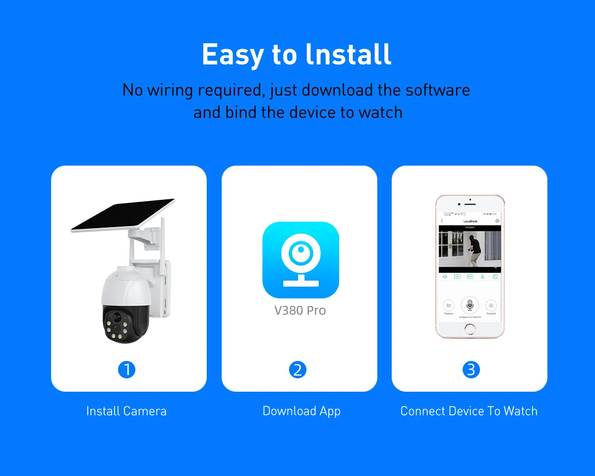 كاميرا مراقبة ذكية تعمل بالطاقة الشمسية عالية الدقة