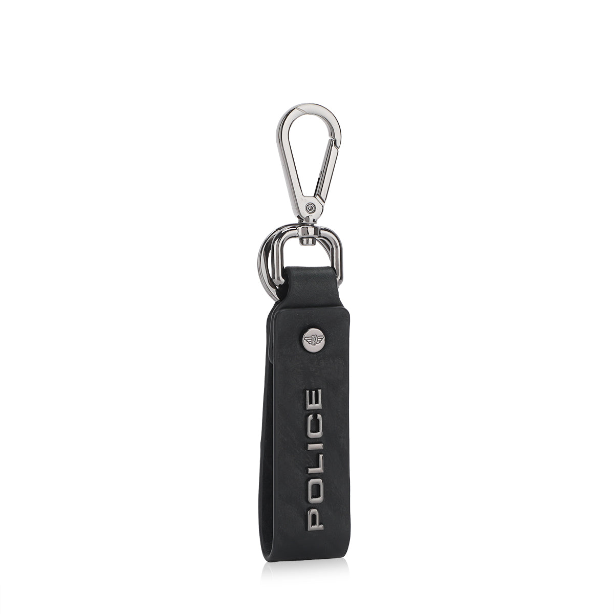 Police Leather Keyring Droid Black