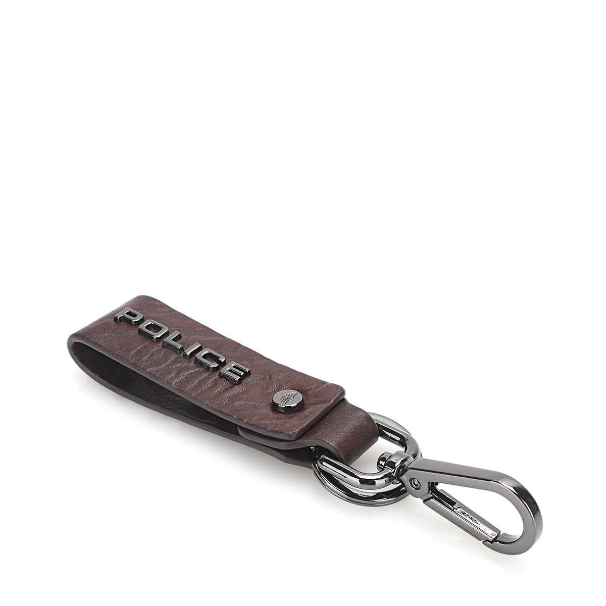 Police Leather Keyring Droid Brown