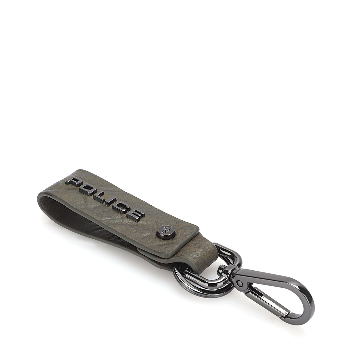 Police Leather Keyring Droid Green