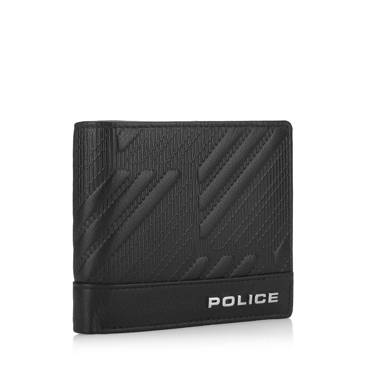 Police Nouveau Mens Leather Wallet w/ Debos Elect- Xtra Card Holder Black