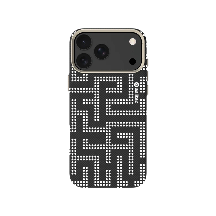 كفر aslitec MAZEMAG بدعم MagSafe ونقشة المتاهة ولمسات معدنية لـ iPhone 18 Pro و18 Pro Max