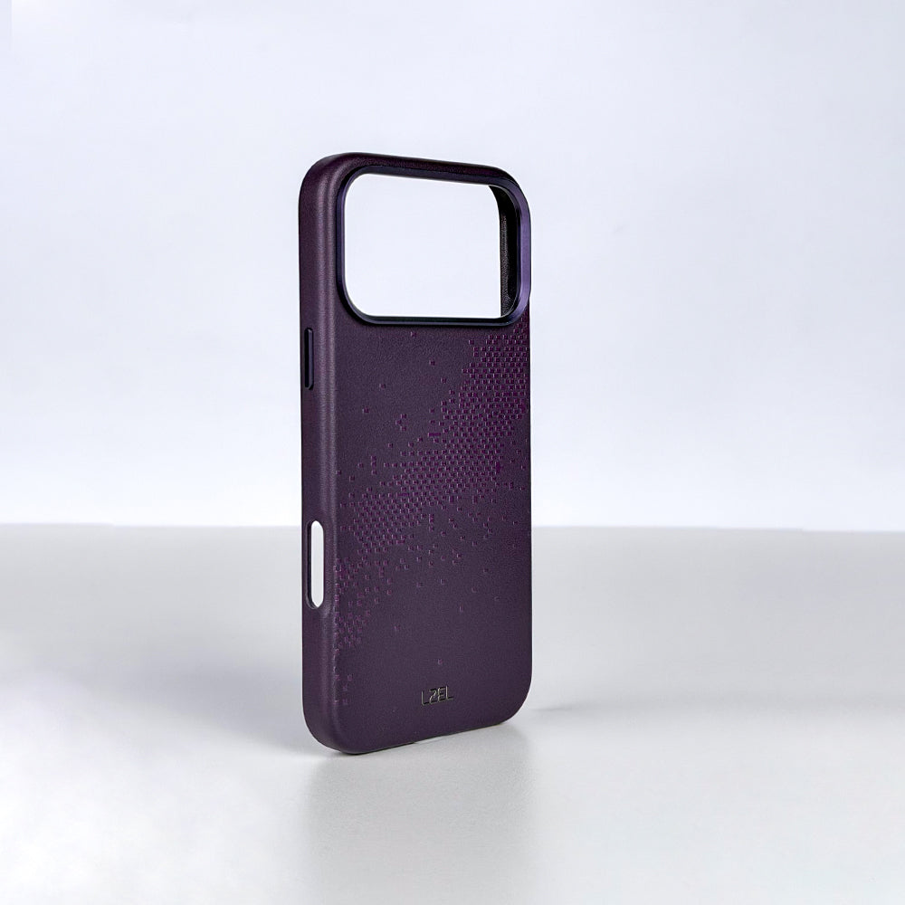 كفر LZEL LEATHERWAVE MAG من الجلد الفاخر بدعم MagSafe ونقشة متموجة لـ iPhone 18 Pro و18 Pro Max