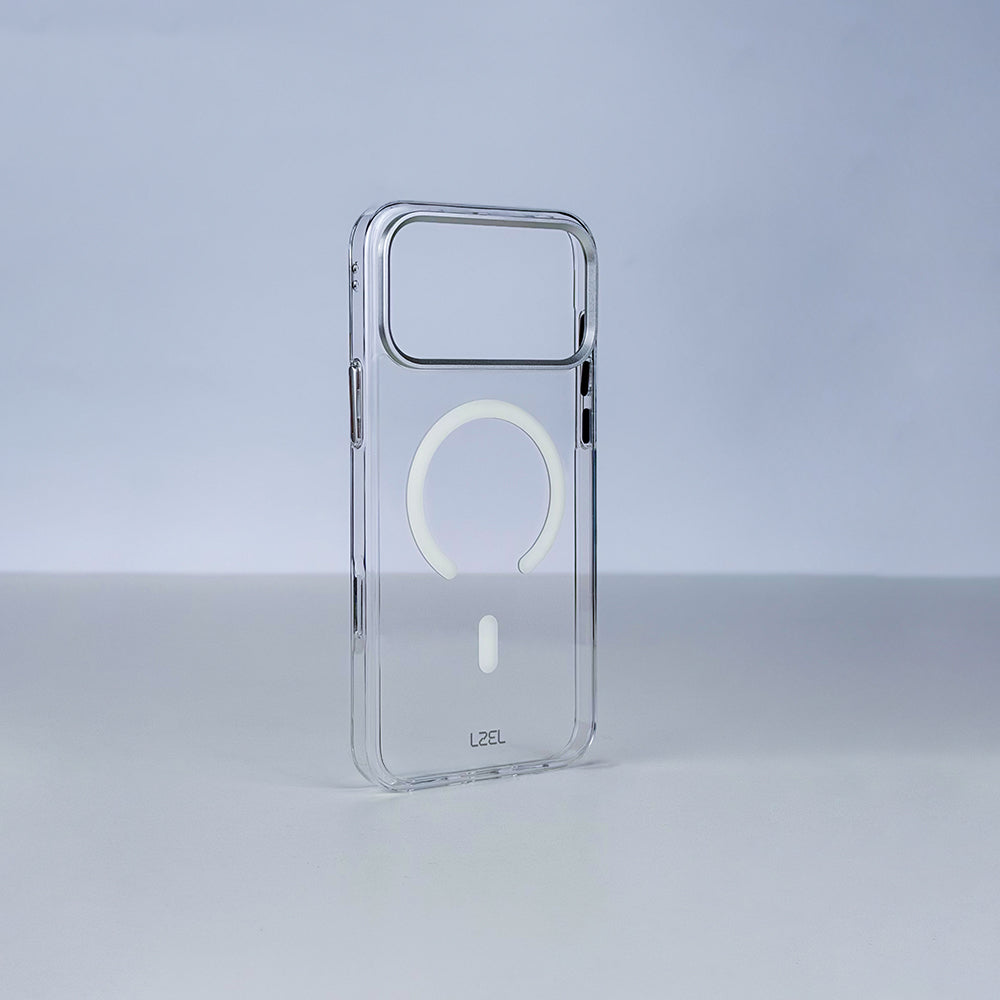 كڤر حماية LZEL CLEARSHIELD MAG شفاف للغاية ومتوافق مع MagSafe لآيفون 18 Pro | أبيض