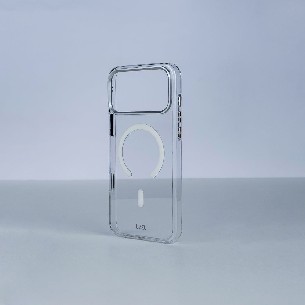 كڤر حماية LZEL CLEARSHIELD MAG شفاف للغاية ومتوافق مع MagSafe لآيفون 18 Pro | أبيض