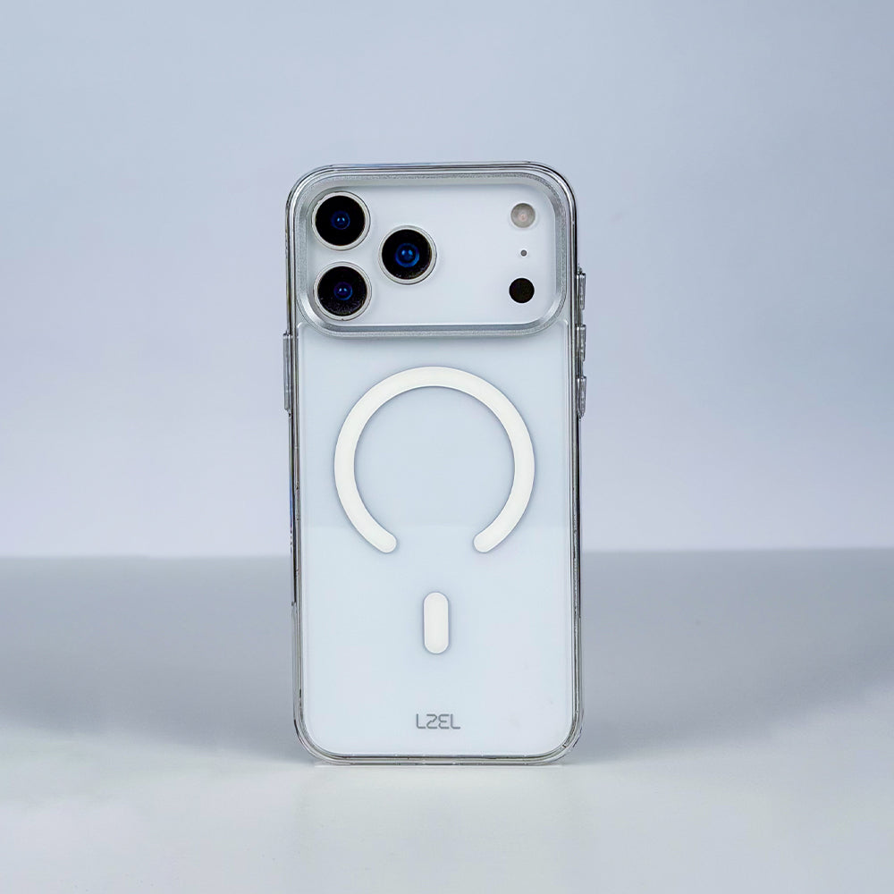 كڤر حماية LZEL CLEARSHIELD MAG شفاف للغاية ومتوافق مع MagSafe لآيفون 18 Pro | أبيض