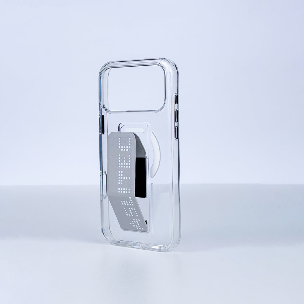 كڤر حماية aslitec Magstand شفاف مع MagSafe وحامل قابل للطي من الجلد لآيفون 18 Pro 