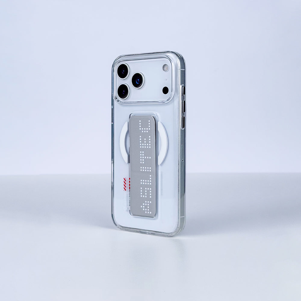 كڤر حماية aslitec Magstand شفاف مع MagSafe وحامل قابل للطي من الجلد لآيفون 18 Pro 