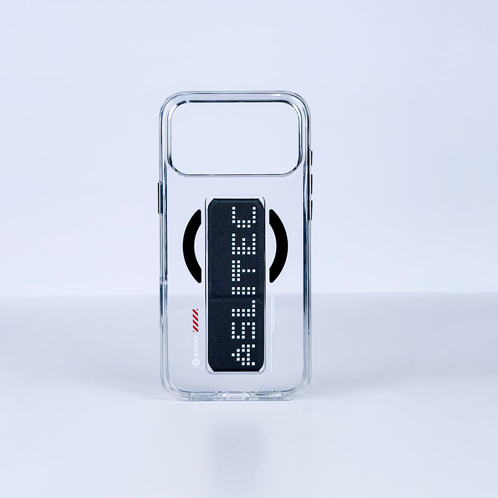 aslitec Magstand Crystal Clear Magsafe With Leather Kickstand Case For iPhone 18 Pro Max