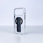 aslitec Magstand Crystal Clear Magsafe With Leather Kickstand Case For iPhone 18 Pro Max