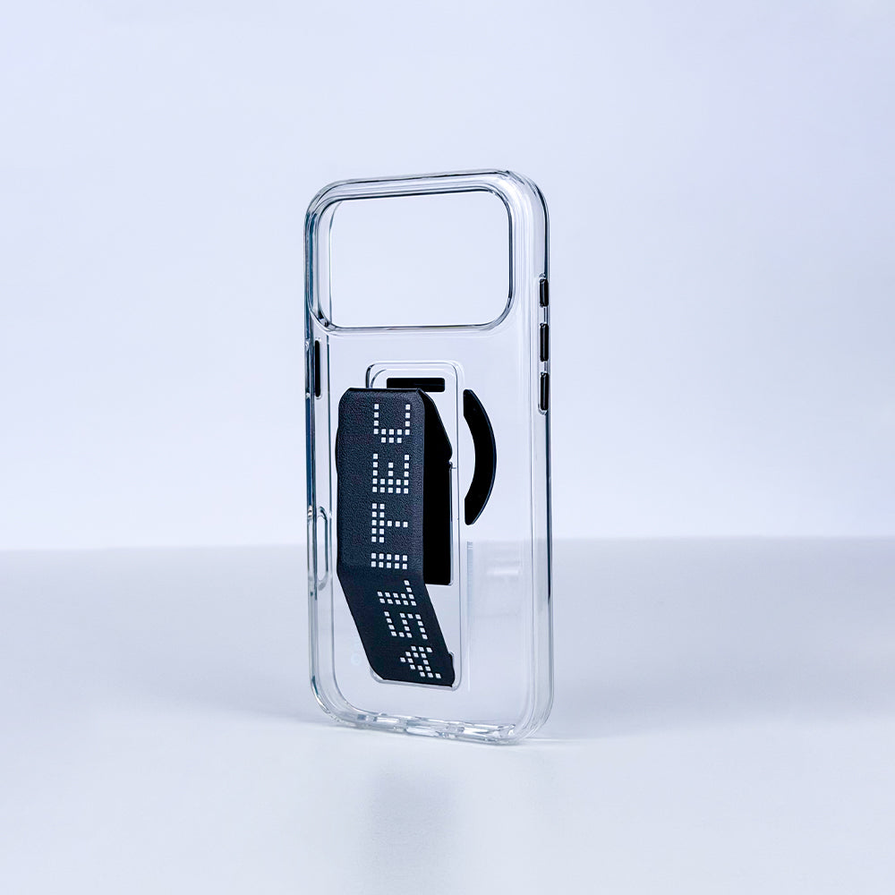 aslitec Magstand Crystal Clear Magsafe With Leather Kickstand Case For iPhone 18 Pro Max