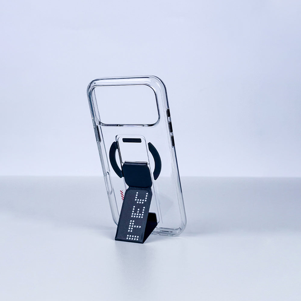 كڤر حماية aslitec Magstand شفاف مع MagSafe وحامل قابل للطي من الجلد لآيفون 18 Pro 