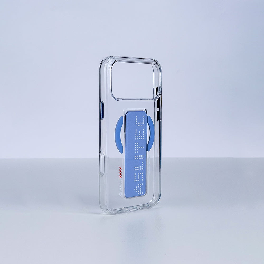 aslitec Magstand Crystal Clear Magsafe With Leather Kickstand Case For iPhone 18 Pro Max