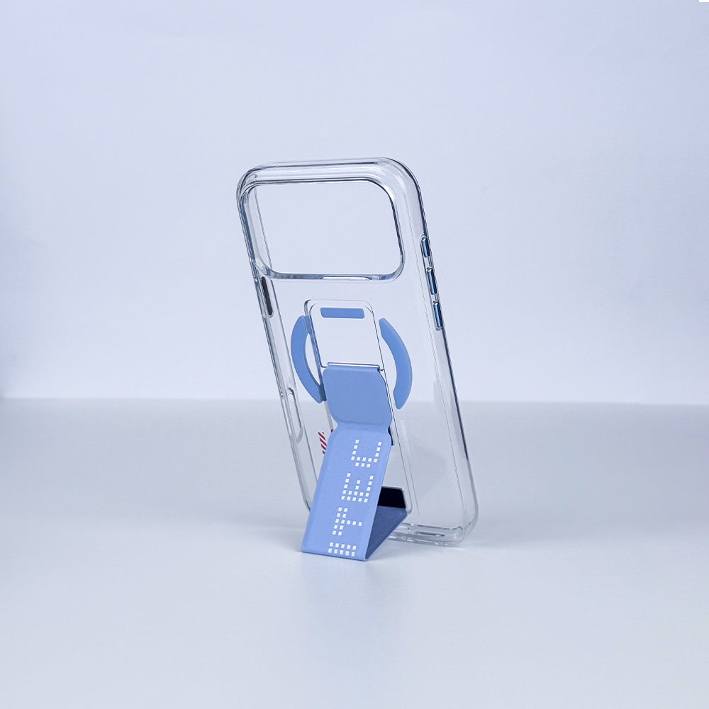 aslitec Magstand Crystal Clear Magsafe With Leather Kickstand Case For iPhone 18 Pro Max