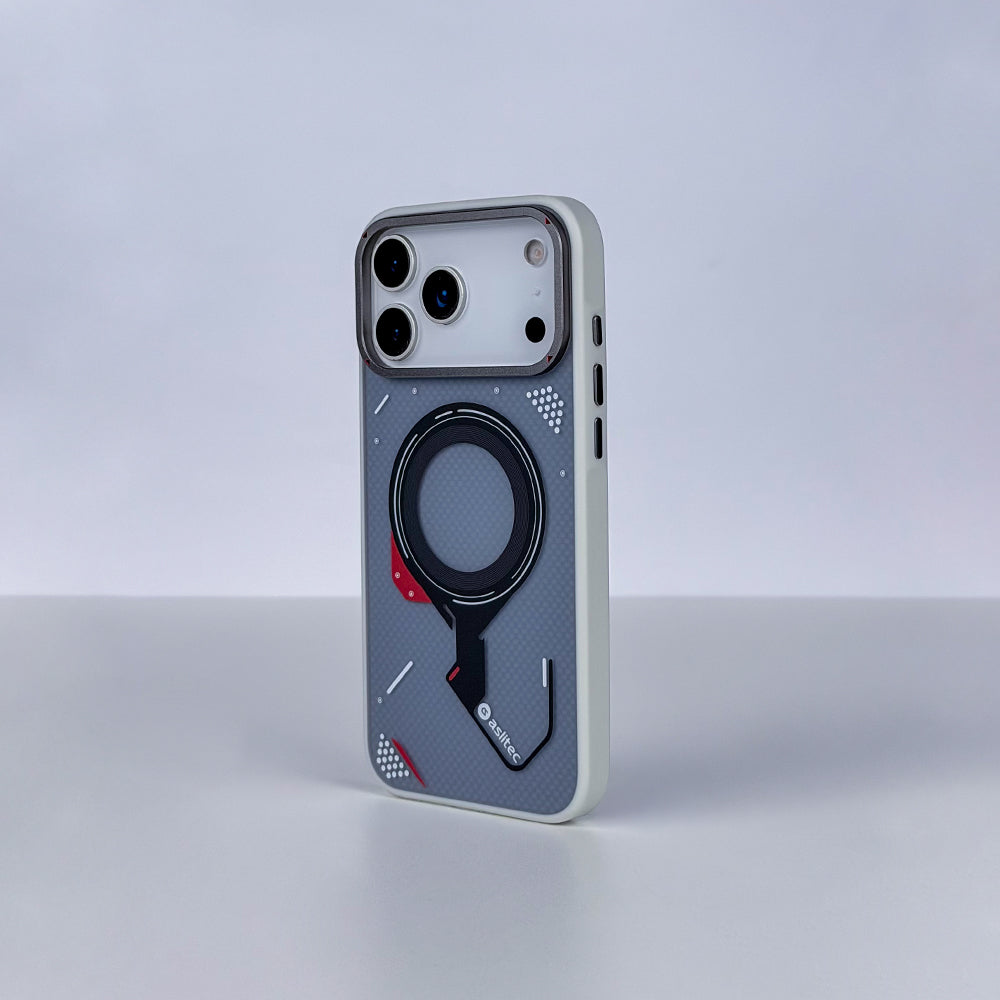 كڤر حماية aslitec Cybermech بتصميم هجين ولمسات معدنية ومتوافق مع MagSafe لآيفون 18 Pro Max