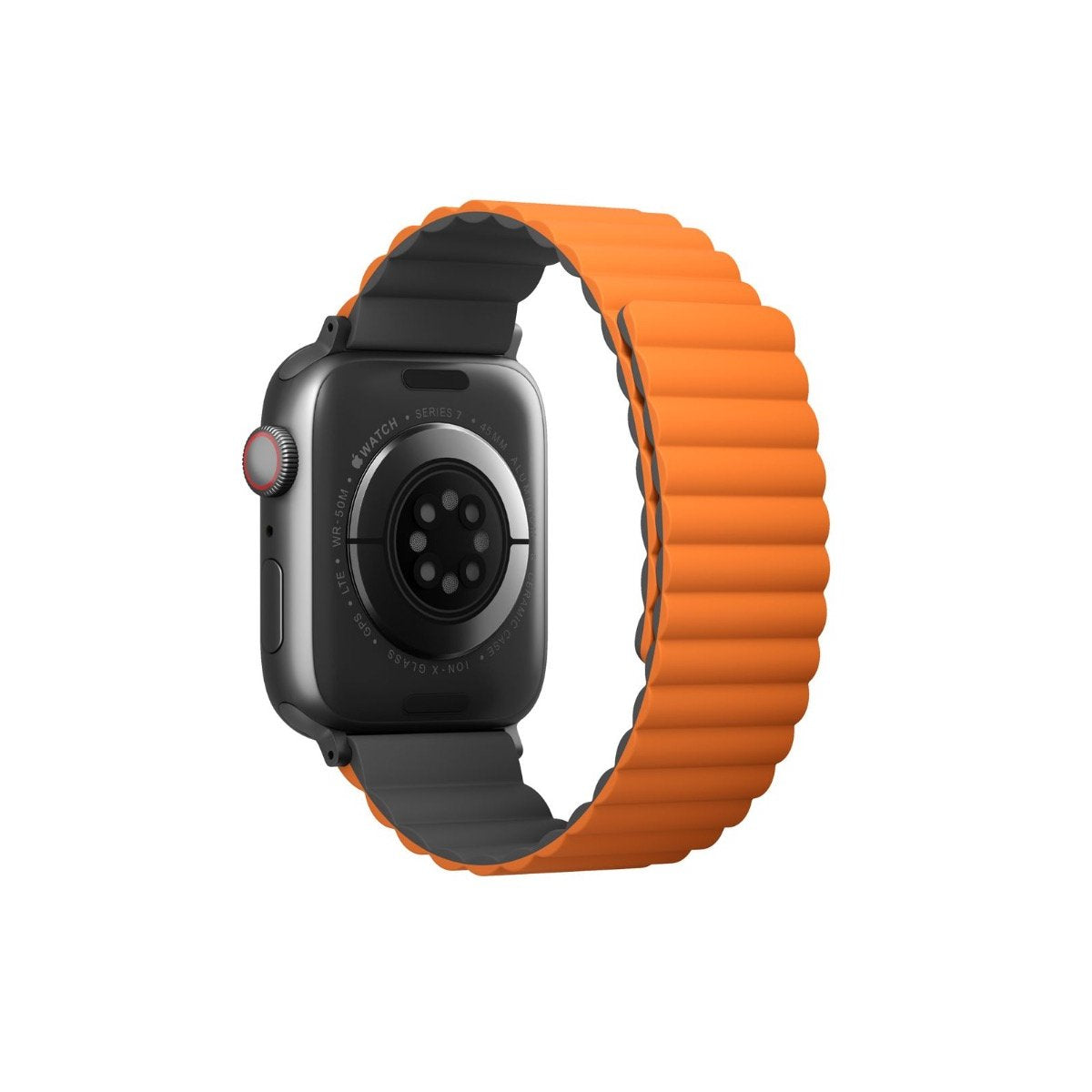 Uniq Revix Reversible Magnetic for Apple Watch Strap 42/44/45mm | Charcoal Grey/Orange