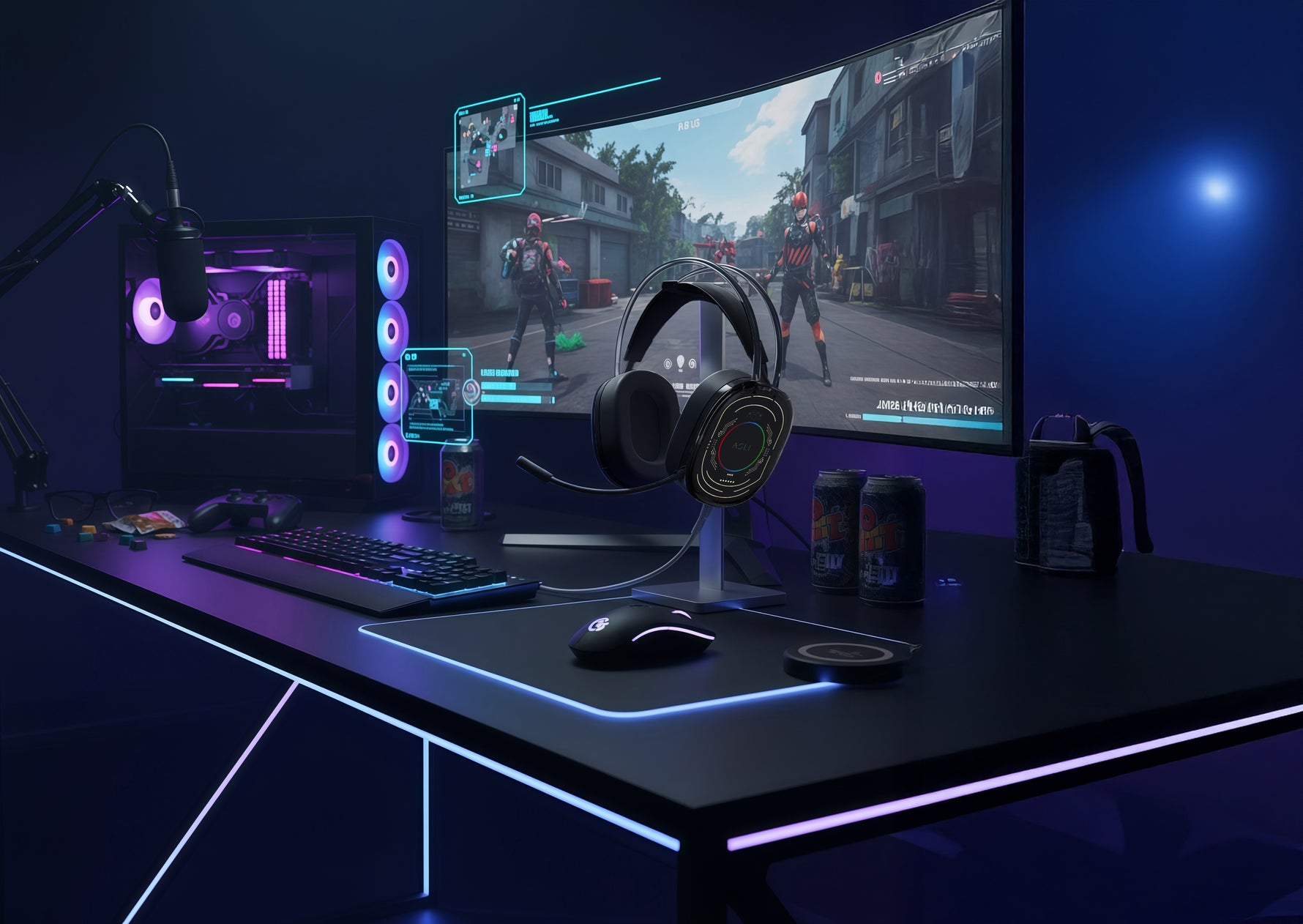 سماعة رأس سلكية Over-Ear من Asli Global EvoStrike G3 | أسود