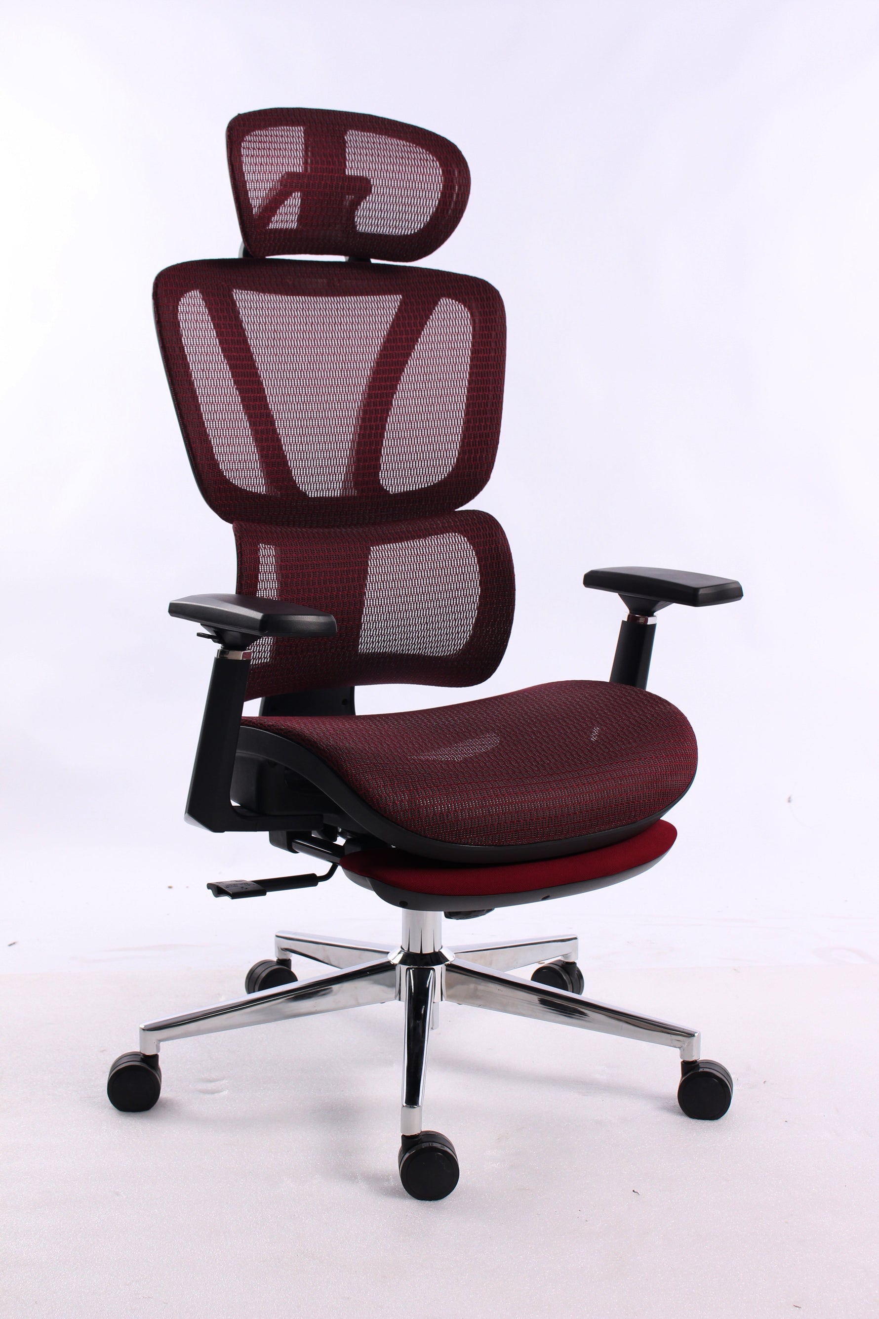 Black Bull Mesh Office and Gaming Chair with Footrest |Black & Red