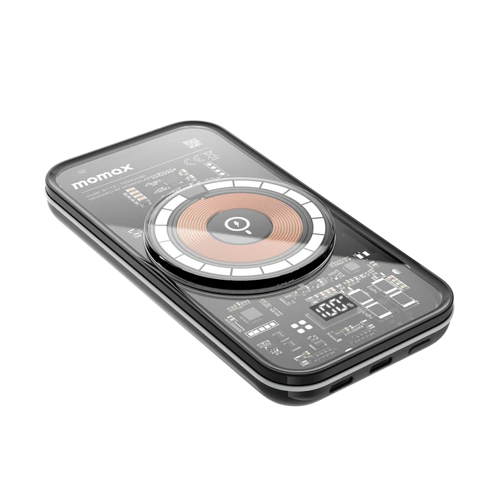 بطارية متنقلة Momax Q.mag Power 13 مغناطيسية لاسلكية – بسعة 10000mAh | أسود