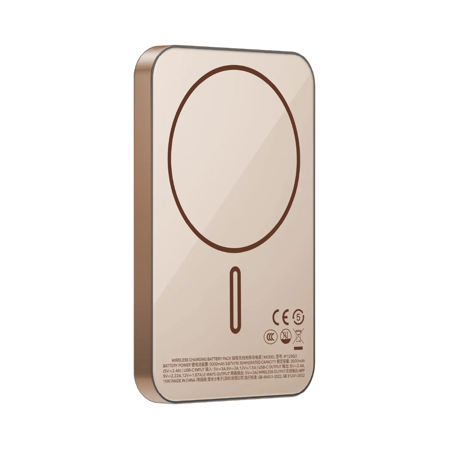 Momax 1-power Q.pass 5000mah Qi2  Magnetic Wireless Ultra Slim  Battery Pack | Desert Titanium