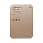 Momax 1-power Q.pass 5000mah Qi2  Magnetic Wireless Ultra Slim  Battery Pack | Desert Titanium