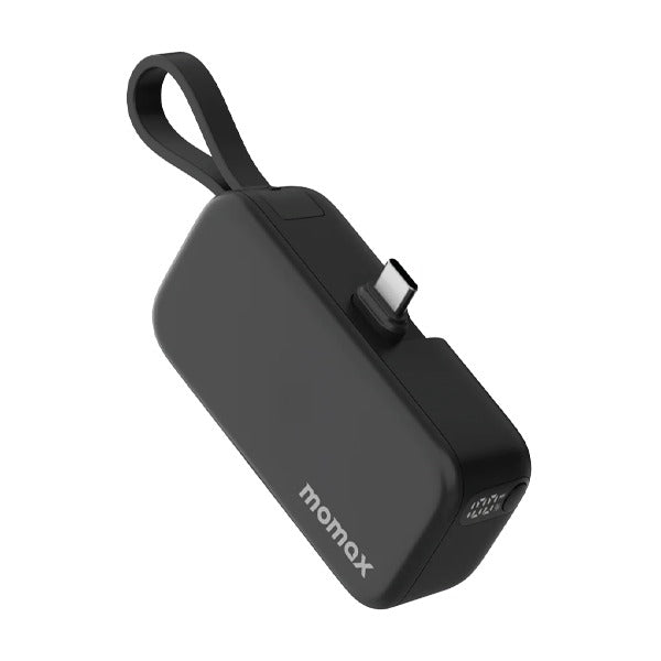 Momax 1-Power Mini 5000mAh Bulit-in foldable USB-C Battery pack |Black