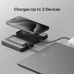 بطارية لاسلكية مغناطيسية مع كيبل USB-C مدمج من موماكس 1-Power X Pro سعة البطارية 10000 مللي أمبير | أسود
