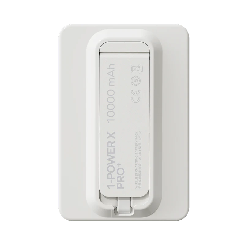 بطارية لاسلكية مغناطيسية مع كيبل USB-C مدمج من موماكس 1-Power X Pro سعة البطارية 10000 مللي أمبير | أبيض