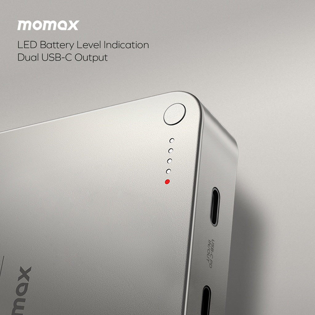 شاحن متنقل Momax Q.MAG X2 GEN2 – سعة 20000mAh متوافق مع MagSafe | أسود