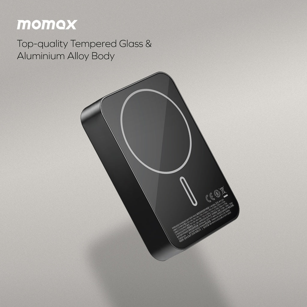 شاحن متنقل Momax Q.MAG X2 GEN2 – سعة 20000mAh متوافق مع MagSafe | أسود