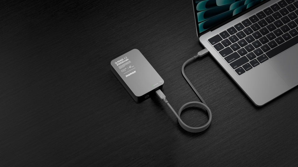 شاحن متنقل Momax Q.MAG X2 GEN2 – سعة 20000mAh متوافق مع MagSafe | أسود