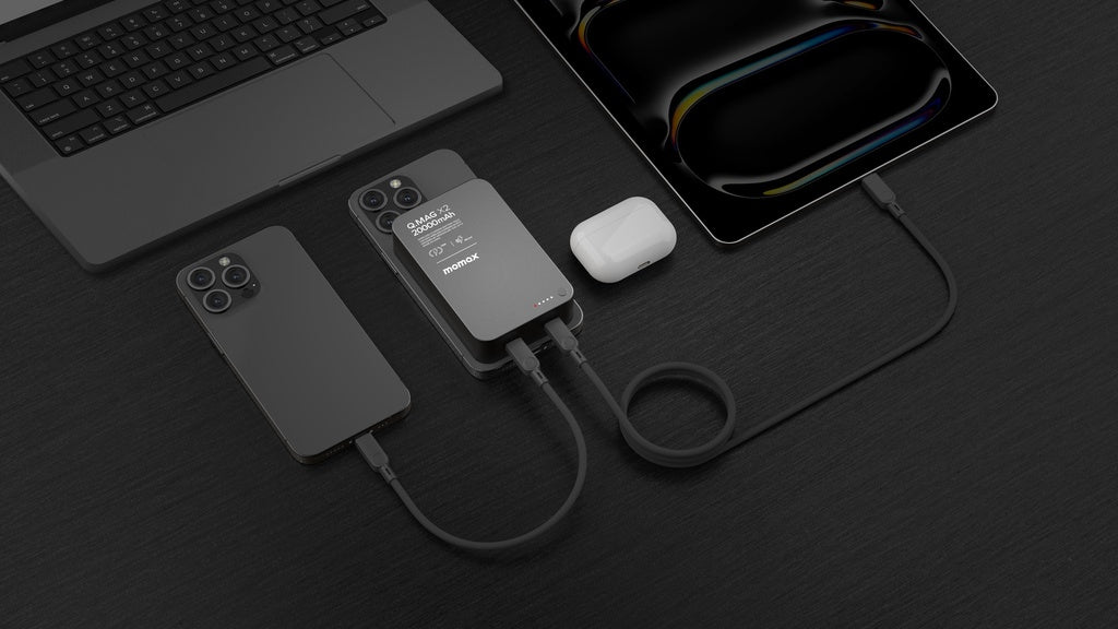 شاحن متنقل Momax Q.MAG X2 GEN2 – سعة 20000mAh متوافق مع MagSafe | أسود