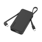 بطارية متنقلة Momax 1-Power Vital بسعة 10000mAh مع كيبل USB-C مدمج مزدوج | أسود