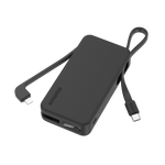 بطارية متنقلة Momax 1-Power Vital بسعة 10000 مللي أمبير مع كابلين مدمجين USB-C و Lightning | أسود

