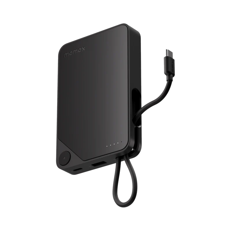 بطارية متنقلة 1-Power X من موماكس 10000 مللي أمبير مع كيبل USB-C مدمج
