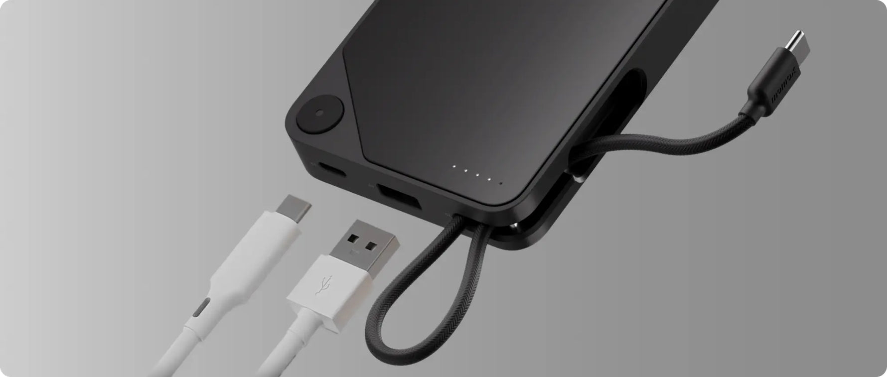 بطارية متنقلة 1-Power X من موماكس 10000 مللي أمبير مع كيبل USB-C مدمج