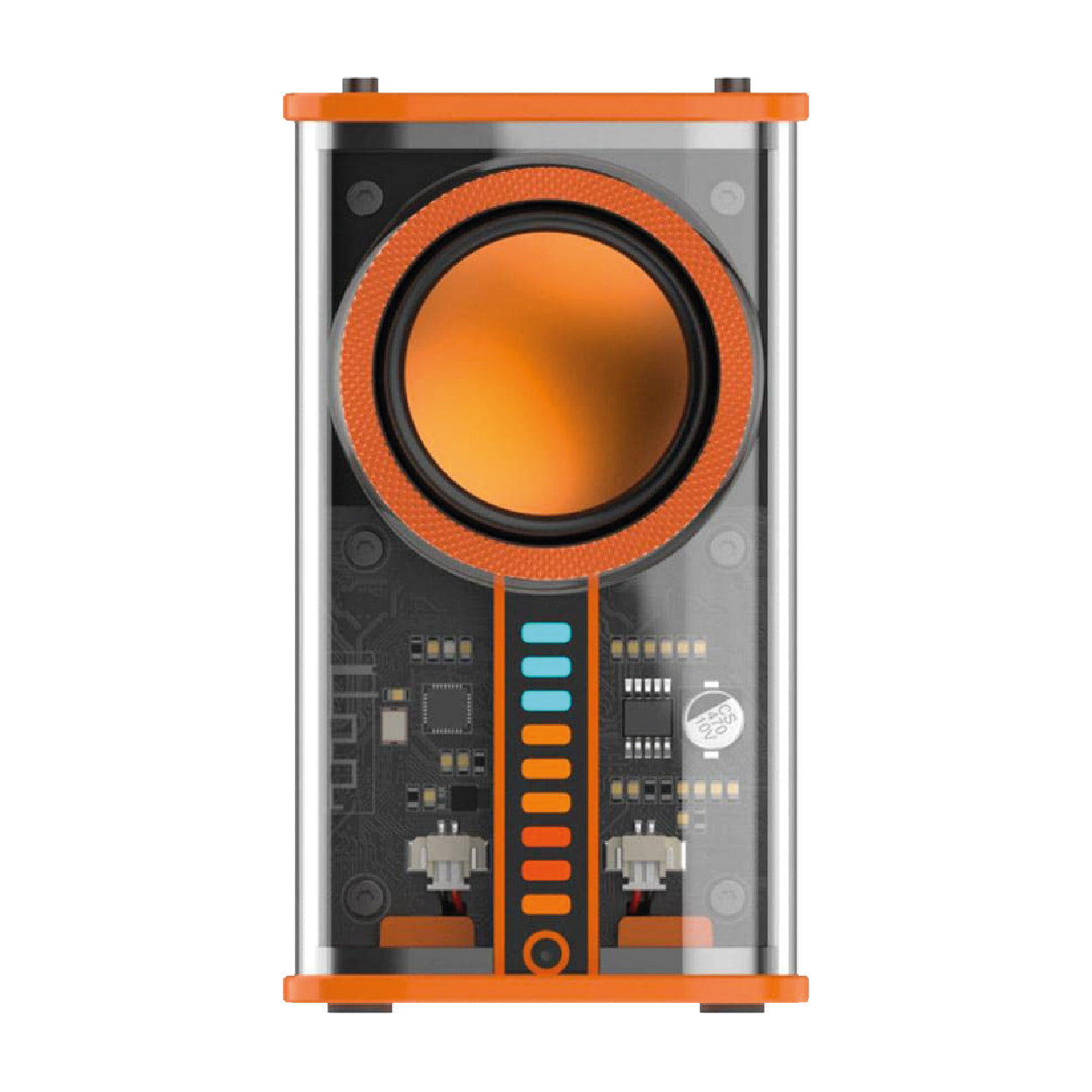 Transparent Mecha Bluetooth Speaker Orange