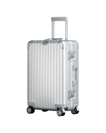 90 Percent Trolly Aluminum Suitcase 4 Wheels 28 Inch | Silver