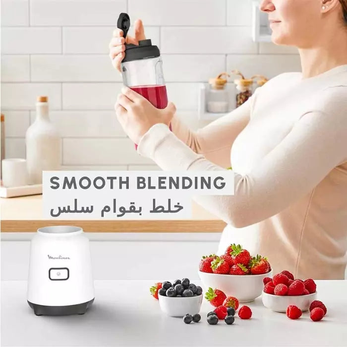 خلاط  Mix Move Mini من Moulinex الشخصي – بقوة 300 واط | سعة 0.6 لتر | زجاجات تريتان مزدوجة