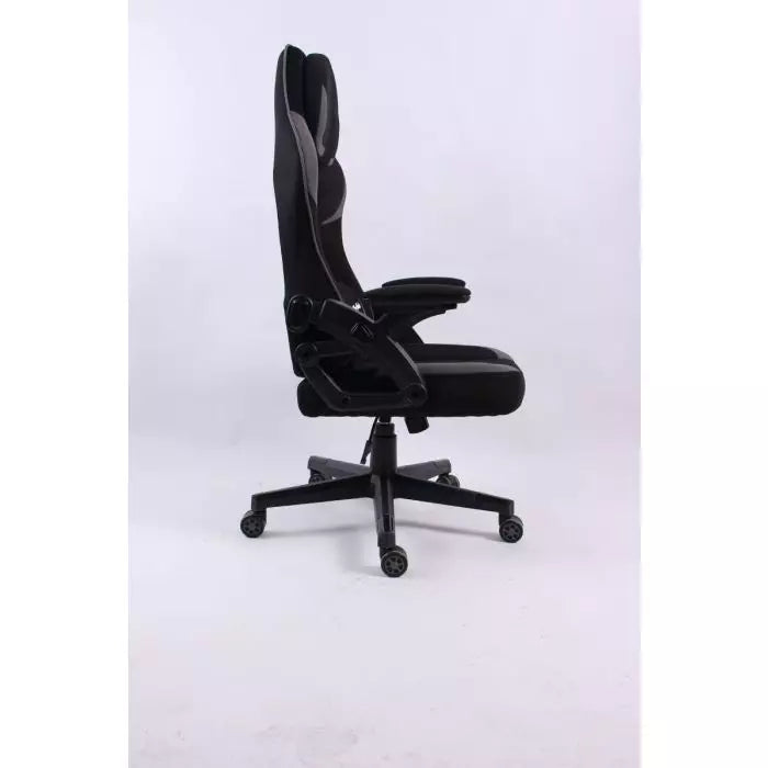 Black Bull Gaming Chair  With Headrest Up & Down Slide Adjustable and Moveable Armrest, Fabric