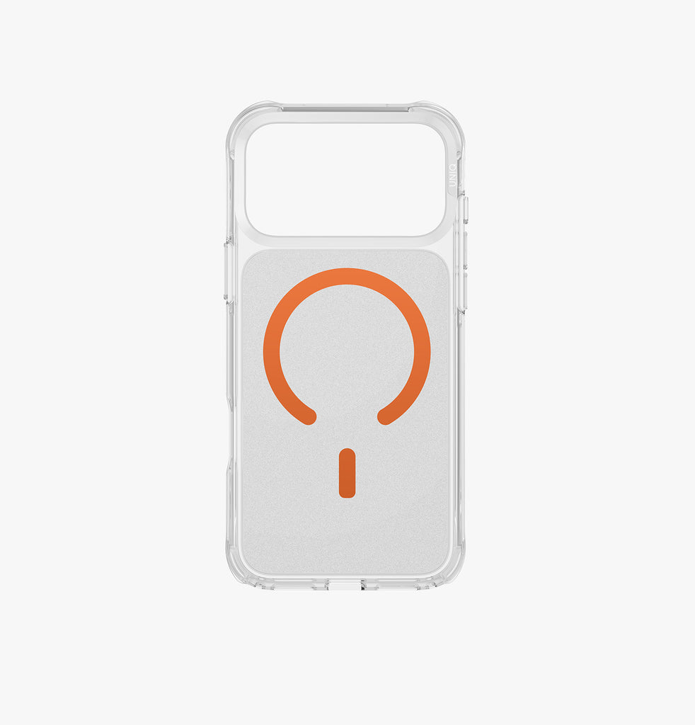 Uniq Hybrid Life Pro Xtreme MagSafe Case for iPhone 17 Pro | Frost Clear/Volt Orange