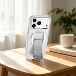 LZEL Clear Leathertand Crystal Clear Magsafe Case With Leather Kickstand For iPhone 18 Pro Max