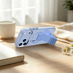 LZEL Clear Leathertand Crystal Clear Magsafe Case With Leather Kickstand For iPhone 18 Pro Max