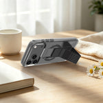 LZEL Clear Leathertand Crystal Clear Magsafe Case With Leather Kickstand For iPhone 18 Pro Max