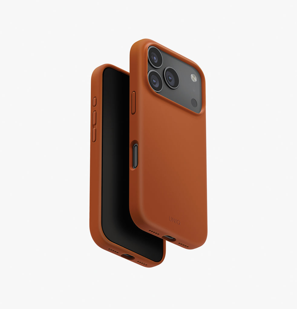 Uniq Hybrid Lino MagSafe Case for iPhone 17 Pro Max | Sunset Orange