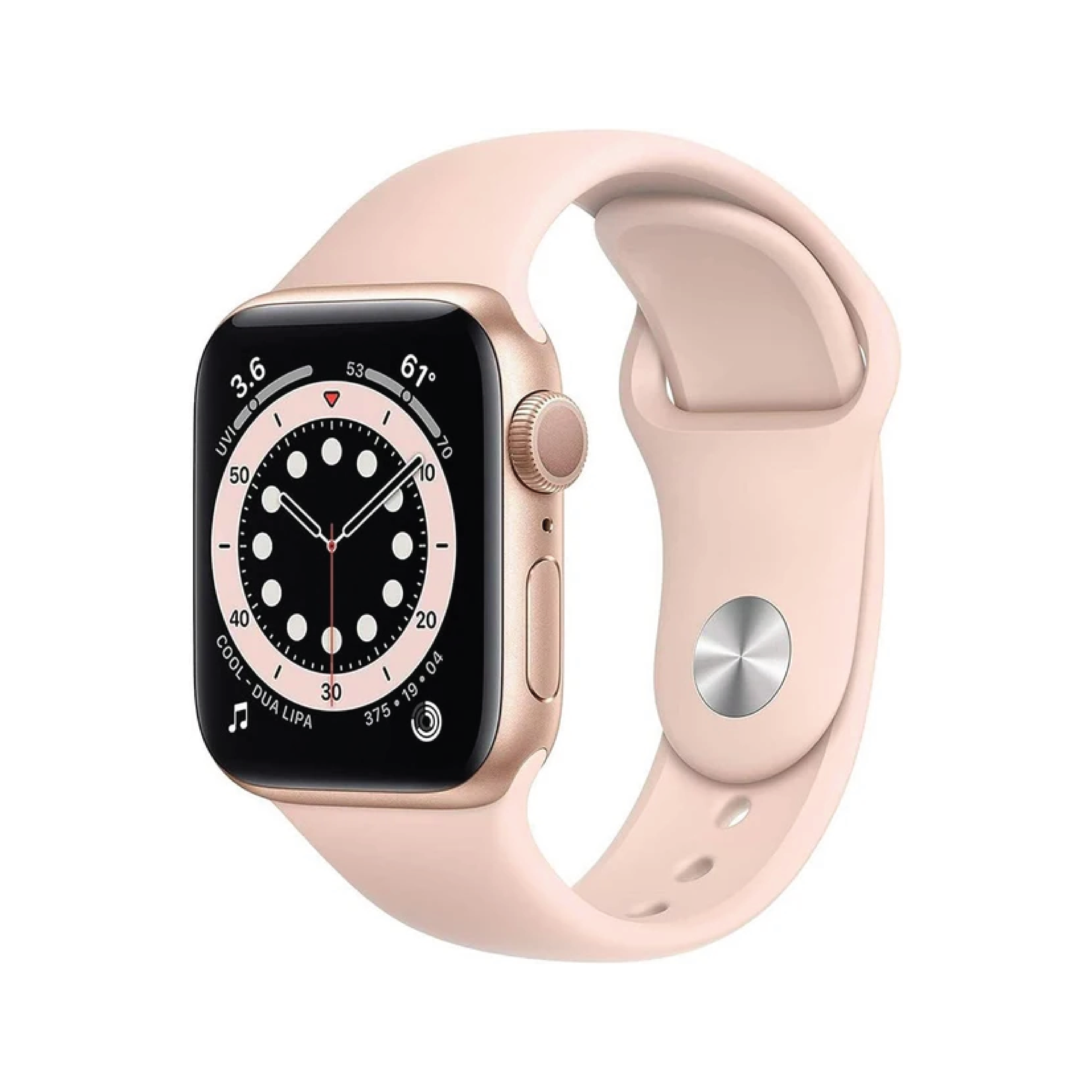 Apple Watch Series 6 GPS + Cellular, 40mm Gold Aluminium Case with Pink Sand Sport Band - Regular