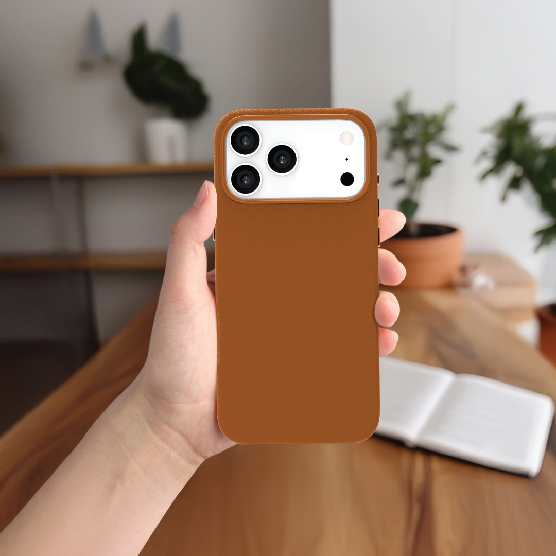LZEL MagOrbio Leather Case for iPhone 17 Pro Max | Dark Brown